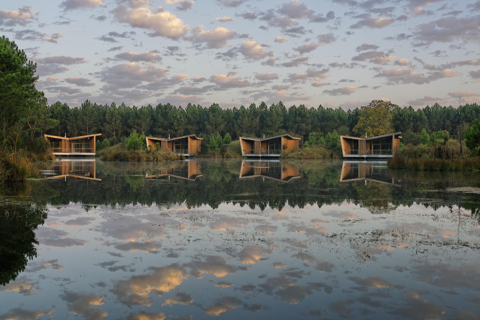 Ecolodge Bois Sur Etang Cadre Nature Les Echasses