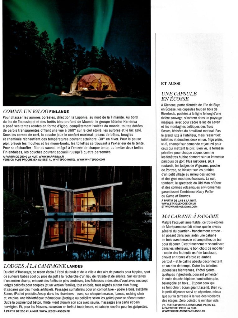 Lui Magazine Ecolodge Les Echasses