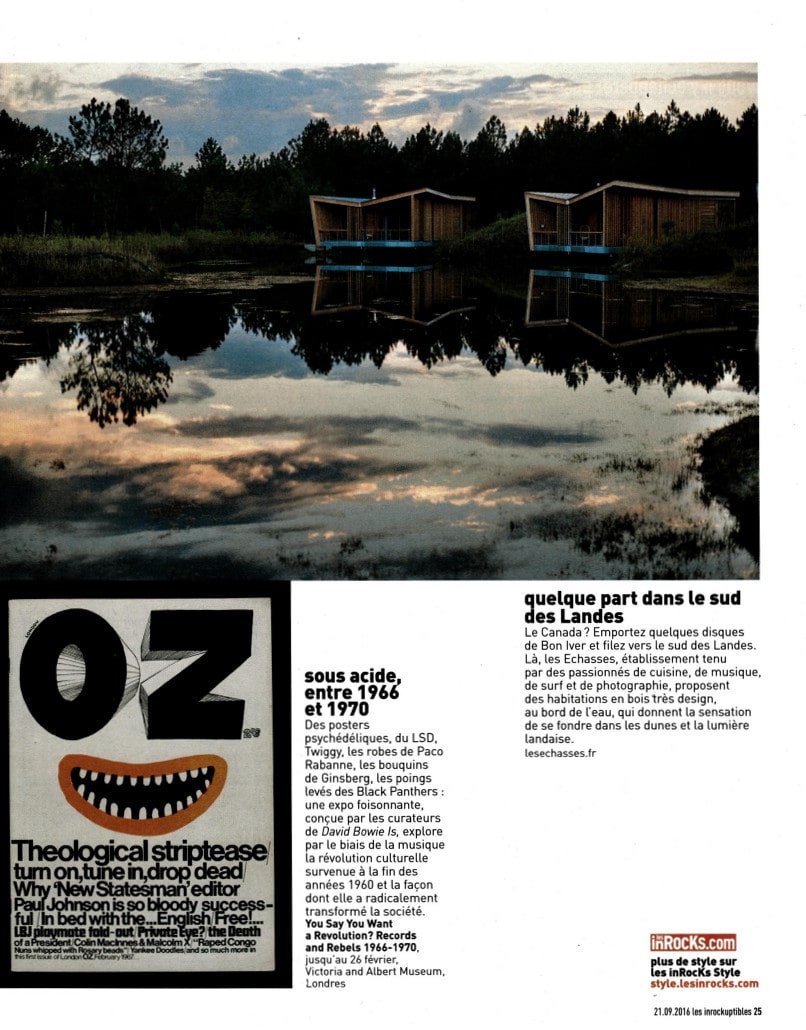 Les Inrocks Magazine Ecolodge Les Echasses